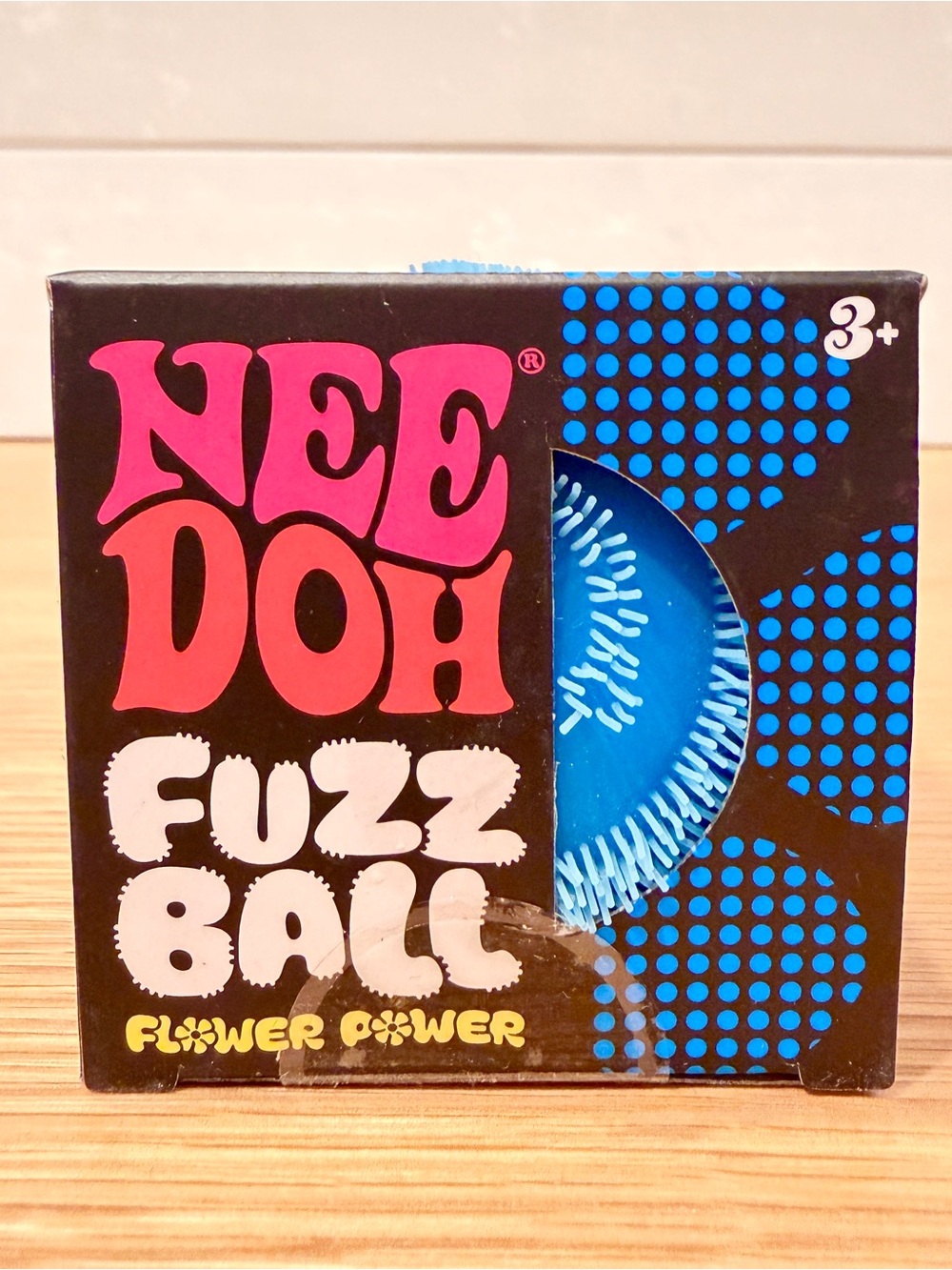 Blue Needoh Fuzz Ball Flower Power